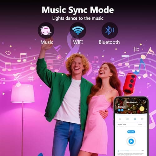 DAYBETTER Smart Light Bulbs, RGBCW Color Changing Smart Bulb Compatible with Alexa & Google Home,Preset Scene, Music Sync, A19 E26 2.4G WiFi Bluetooth Dimmable LED Bulbs, 60W Equivalent, 800LM, 6 Pack - Thumbnail 3