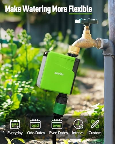RAINPOINT WiFi Hose Timer, Brass Inlet Smart Sprinkler Timer for Watering, WiFi Watering Timer for Garden Hose with Hub, APP & Voice Control, Automatic Irrigation System for Lawns and Yard - Thumbnail 6