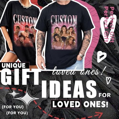 Custom T Shirts Bootleg Rap Tee Shirt Graphic Tees for Boyfriend/Girlfriend,Vintage Graphic Shirt Gift Idea Birthday (Black) - Thumbnail 4