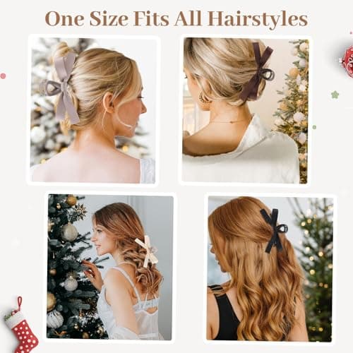 Auseibeely 6 PCS Silky Satin Bow Hair Clips, Non-Slip Clips for Thin and Thick Hair, Bows for Women, Girls, Weddings, and Bridesmaids - Thumbnail 6