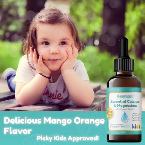 Nuvamin – Liquid Calcium & Magnesium Drops for Baby, Toddlers, Kids, & Adults, 2Fl.Oz (60ml), 30 Daily Servings. Great Taste - All Natural - Vegan - Superior Absorption - Thumbnail 6