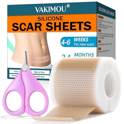 Silicone Scar Sheets,Silicone Scar Tape, Professional Scar Removal, Silicone Scar strips for Surgical scars tape, C-Section,Tummy Tuck (1.6x59''Roll-1.5M) Keloid bump removal - Image 1