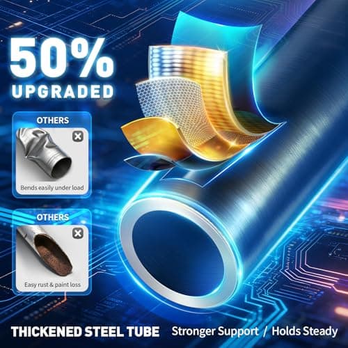 SUNALLY Room Divider Tension Curtain Rod, No Drilling Room Separator for Space Partition, 4-10ft(H) 28-100inch(W) Adjustable Heavy Duty Temporary Wall Divider Floor to Ceiling Tension Rod, Black - Thumbnail 2