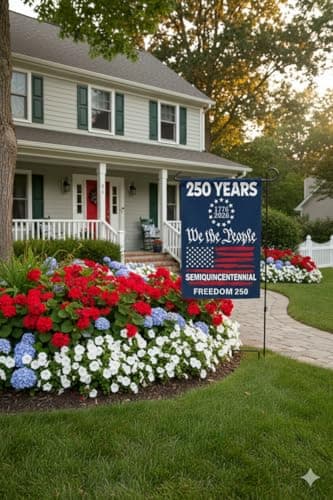 250 Anniversary USA Garden Flag,America Garden Flags For Outside,12x18'',Double Sided Flag For Outdoor Garden Decor (We the People) - Thumbnail 3