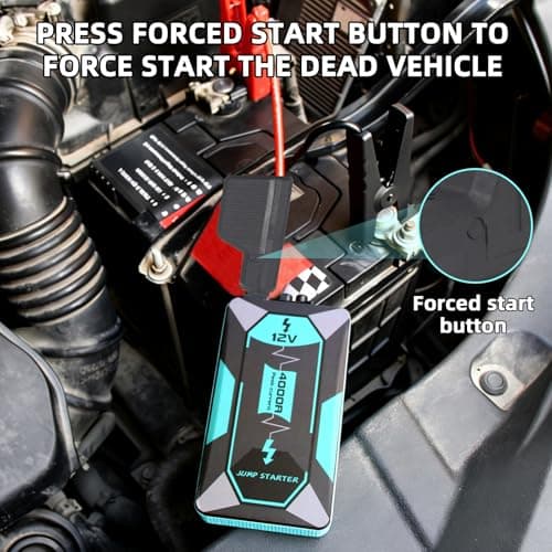 VisualPower Jump Starter Portable,4000A Peak Motorcycle Jump Starter, Jump Box for Car Jumper Starter Portable, 12V Auto Booster Pack(Up to 7L Gas and 5L Diesel Engine) with Smart Safety Jumper Cable - Thumbnail 6