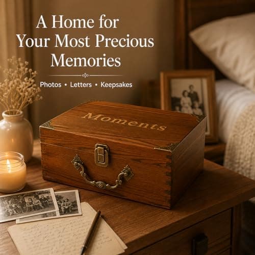 WUSUDUR Keepsake Box - Elegant Memory Storage Box for Photos, Letters & Personal Treasures - Decorative Home Decor & Meaningful Gift - Thumbnail 2