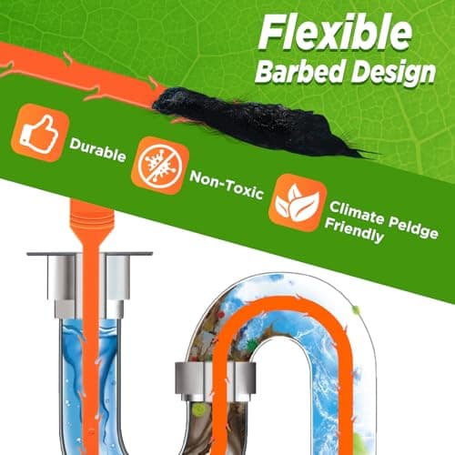 Forlivese 3 Pack 25 Inch Drain Snake,Drain Clog Remover,Sink Snake for Sewer Kitchen Sink Bathroom Tub Toilet Clogged Drains Relief Cleaning Tool - Thumbnail 4