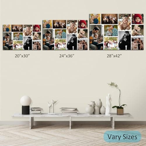 ZHIYYHAO Custom Multi Picture Collage Canvas Wall Art Framed Personalized Multi Pictures Prints to Canvas Wall Art for Living Room Bedroom Study room Home Decor (CF-1, 30.00L X20.00W'') - Thumbnail 5