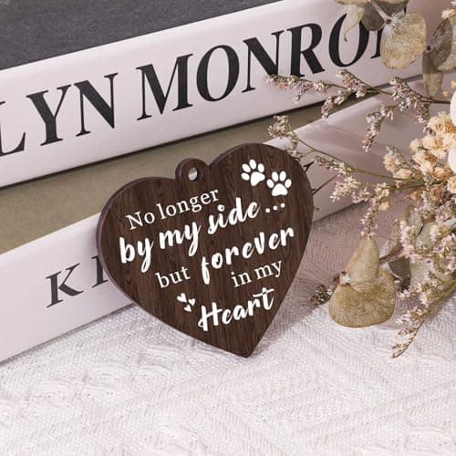 Boiveco Dog Memorial Gifts for Loss of Dog, Pet Memorial Gifts for Dogs Roating Wooden Picture Frame, Loss of Dogs Sympathy Gift Bereavement Remembrance Condolence Photo Frame, Display Two 4x6 Photos - Thumbnail 2