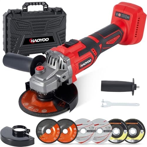HAOYOO Cordless Angle Grinder 4-1/2 inch, Compatible with makata 18V Battery, Power Electric Angle Grinder Tool with Handle, Brushless Motor for Cutting, Grinding, Polishing（No Battery） - Image 1
