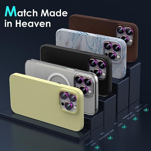YWXTW CameraLens Protector,[1 Step Installation Tray] Tempered Glass Screen Metal Individual Cover Accessories Case Friendly (Multi-Coloured Titanium) (iPhone 15 Pro/15 Pro Max) - Thumbnail 6