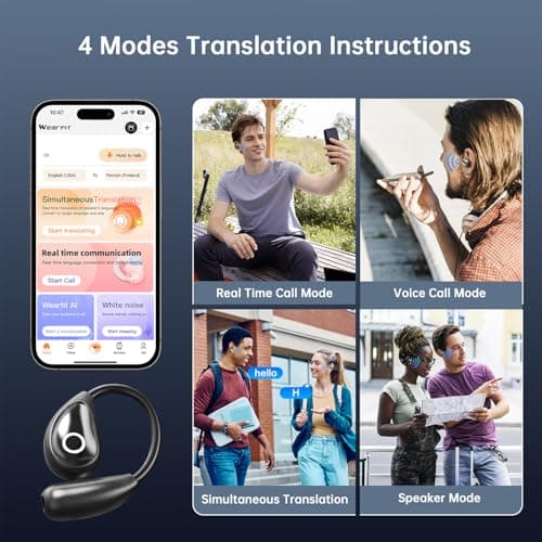 MWIRB AI Translation Earbuds Real Time, 2026 Upgrade 164 Language Translator Earbuds Bluetooth 5.4 OWS 3-in-1 Translation Headphones, Wireless Translating Device for Travel Business Learning with App - Thumbnail 3