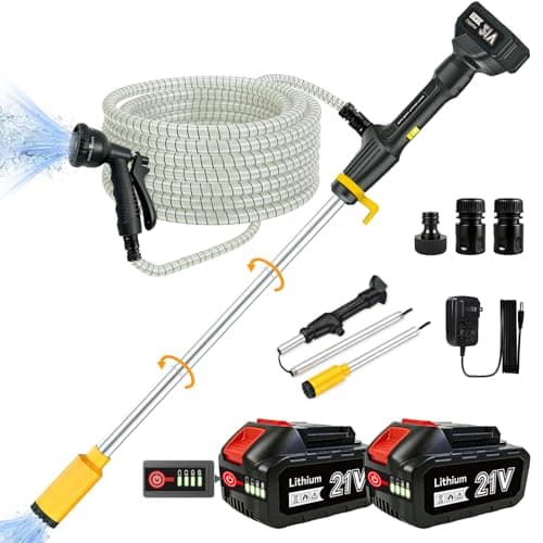 Cordless Stick Water Transfer Pump: 770 GPH 32 Ft Head with 21V 2×4.0Ah Batteries Water Pump - 3-Section Removable Portable and Lightweight with 16.5Ft Hose for Garden Pond Pool Emergency Drainage - Image 1