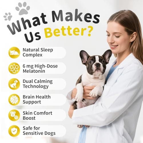 Melatonin for Dogs - Advanced Dog Calming Chews for Restful Sleep & Emotional Support, Calming Treats for Dogs Relaxation, Stress Anxiety Support - Separation, Thunder, Fireworks, Bacon Flavor, 90Ct - Thumbnail 2