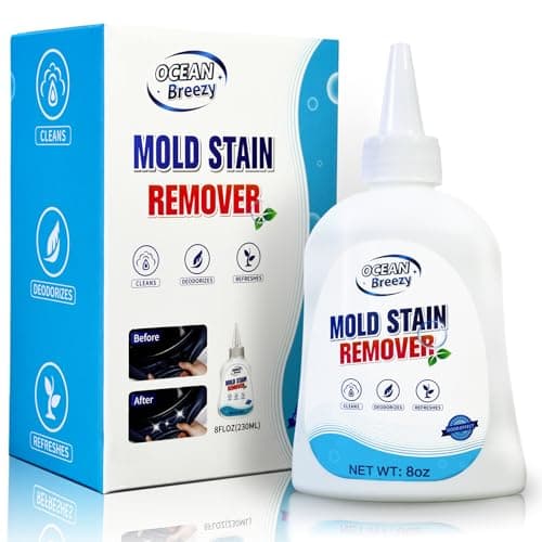 OceanBreezy Mold Stain Remover Gel 8 Fl Oz, Household Grout Surface Cleaner, Cleaning Gel for Washing Machine, Refrigerator Strips, Tiles, Bathroom Kitchen Sinks, Damp Areas