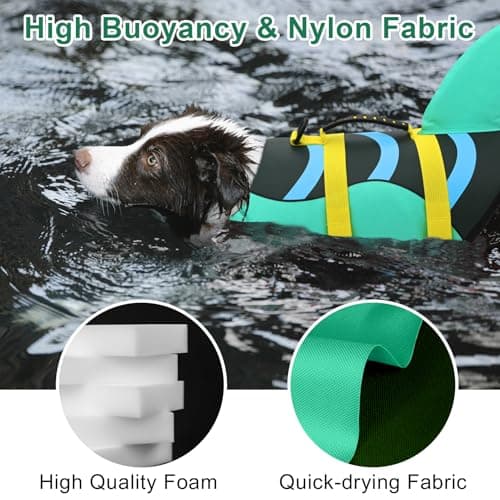 Fragralley Shark Dog Life Jacket, High Buoyancy with Tear-Resistant Nylon, Dog Float Vest for Swimming and Boating, Pet Life Preserver for Small Medium Large Dogs (PFD) - Thumbnail 5