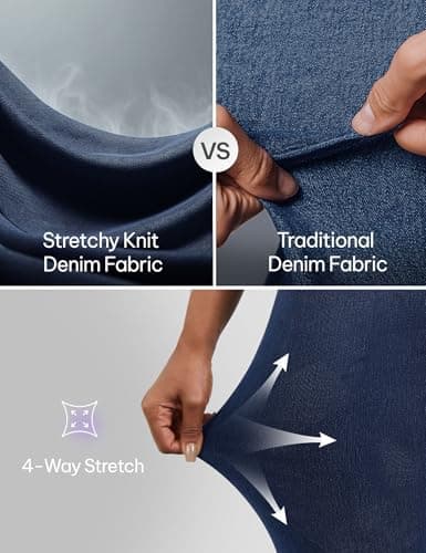 AVAMO Stretchy Flare Jeans for Women High Waisted Pull On Bell Bottom Jeans Trendy Elastic Tummy Control Denim Pants - Thumbnail 4
