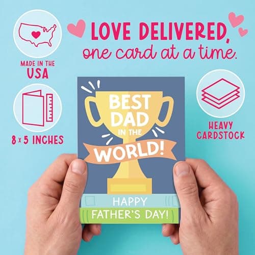Hadley Designs Happy Father's Day Card from Son or Daughter - Fathers Day Cards from Kids, Fathers Day Card for Son Husband Brother Uncle Son-in-law or Father-in Law - Thumbnail 3