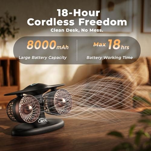 LAMJIE Jet Engine Desk Fan -18-Hour Runtime Battery Operated Fan Turbo fan, USB-C Rechargeable Table Fan, High-End Aviation Turbine Office Decor, Luxury Gift Box for Men, Dad, Pilots, Tech Lovers - Thumbnail 4