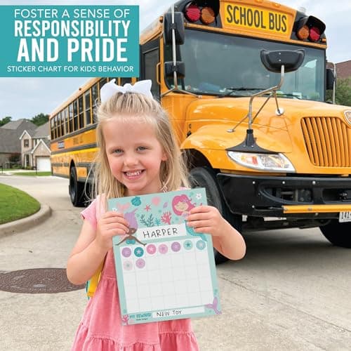 Sticker Chart for Kids Behavior at Home & Classroom - 25 Reward Chart for Kids Incentives, Gold Star Sticker Sheets, Mermaid Incentive Charts for Classroom Must Haves - Thumbnail 4