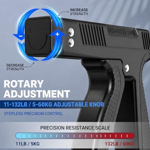 Grip Strength Trainer with Finger Exerciser, Digital Counter Adjustable Hand Grip Strengthener for strength training, recovery and muscle building (1) - Thumbnail 2