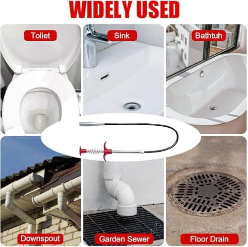 SHUCHUANG Drain Snake,61 inch Flexible Grabber Claw Pick Up Reacher Tool,Drain Clog Remover - Gutter Cleaning Tools for Home Sink, Bathroom Tub,Drain, Toilet, Tight Spaces - Thumbnail 3