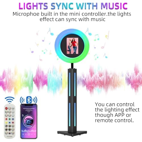 Photo Booth Compatible with Any Ipad, OHYEAHSPIN Photo Booth with Flight Case, ChackTok VIP Member, Software App Control Ring Box, Music Sync,IPad Selfie Machine - Thumbnail 6