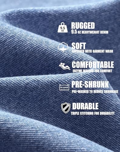 CHRONOLINE Men’s Long Sleeve Denim Shirt Western Button Up Washed Denim Jeans Shirt Vintage Cotton Work Shirt for Men, Stonewash Blue, S - Thumbnail 6