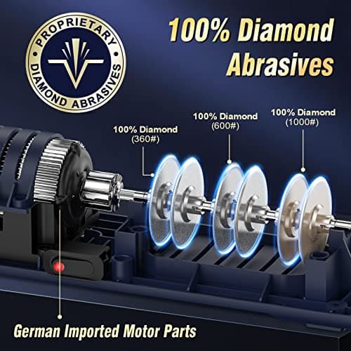 VIDOME Professional Electric Knife Sharpener with 100% Diamond Abrasives and Precision Angle Guides for Kitchen Straight Edge&Ceramic Knife Work Sharp, 3-stage Champagne Gold, afilador de cuchillos - Thumbnail 2