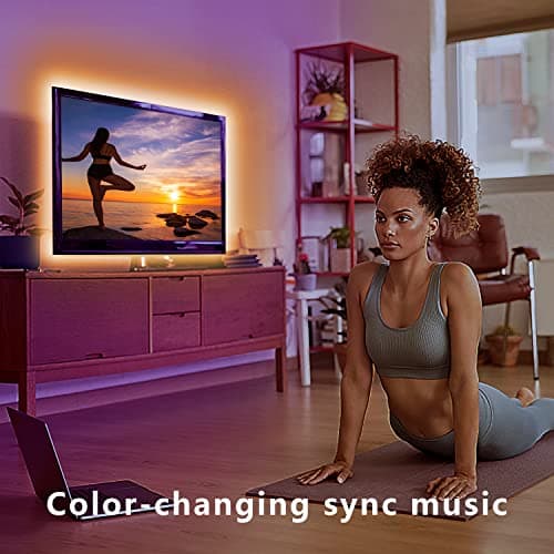 dalattin 12.5ft Led Lights for TV, 40-55 Inch USB RGB LED Strip Lights, TV Backlight with Remote Built-in MIC Music Sync, Bluetooth APP Control Led Lights for Gaming Bedroom, HDTV Mood Lighting - Thumbnail 5
