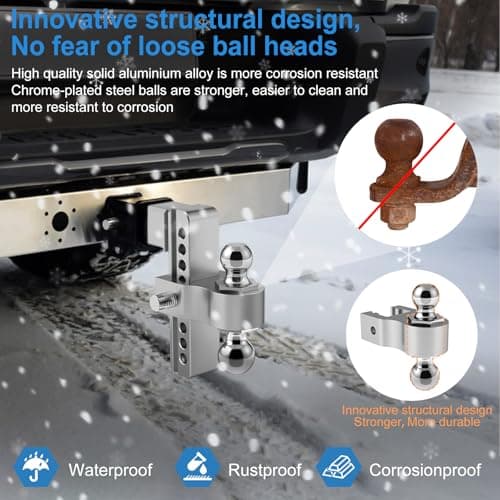Vullteeon Drop Hitch (for 2.5 Inch Receiver), 6in Adjustable Trailer Hitch - Thumbnail 5