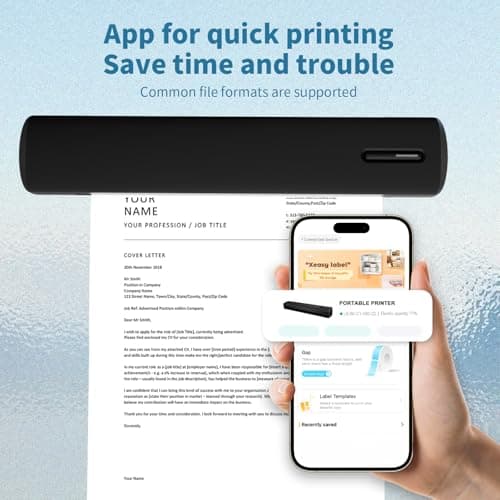 TAGZILO C80 Wireless Printer with Folded Thermal Paper, Inkless Portable Printer for Travel, Supports A4 8.5 x 11 Inch Thermal Paper, Compatible with Phone & Laptop (Dark Black) - Thumbnail 4