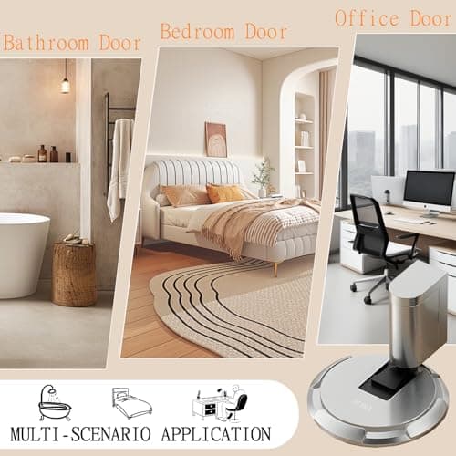 UBVIF No Magnetic Door Stopper, Adjustable, Mechanical Doorstop, Windproof Door Stop for Indoor, No Nails/Screws Needed,Heavy Duty Door Holder,Keep Door Open (1, Matte Brushed Nickel) - Thumbnail 5