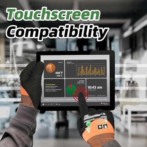Schwer ANSI A6 Cut Resistant Gloves, CR3709 Cut Proof Work Gloves, Touch-screen Cutting Gloves, 3/4 Dipped Coating for Woodworking, Glass Metal Cutting, Construction, Fishing, M,1 pair - Thumbnail 6