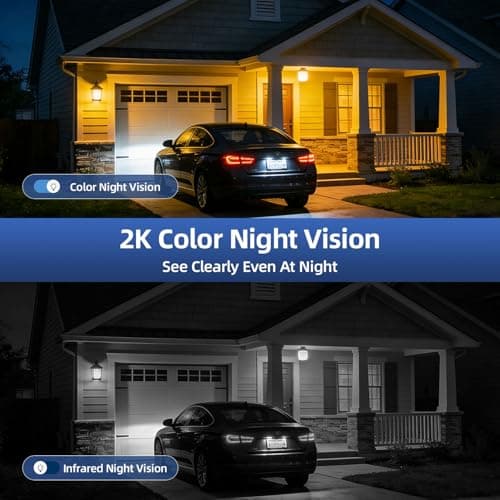 Security Cameras Wireless Outdoor 355° Pan Rotating 2K Color Night Vision Cameras for Home Security WiFi Battery Outdoor Camera Motion Detection 2-Way Talk IP65 Spotlight Siren SD/Cloud Storage 2 Pack - Thumbnail 4
