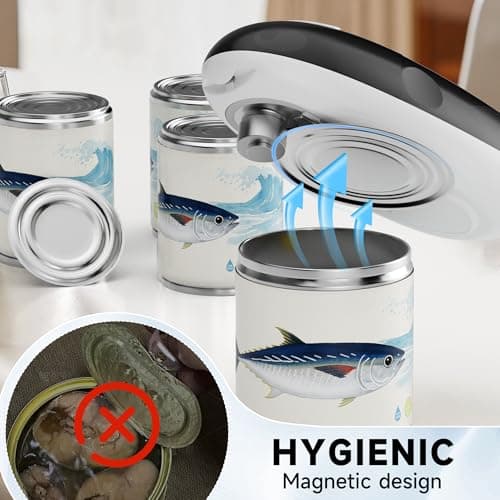 ROLWAY Can Opener, Easy Control Electric Can Opener with Non-Slip Design, Safe and Efficient Can Opener for Seniors, Smooth Edge, Hands Free for Home or Travel, Black - Thumbnail 3