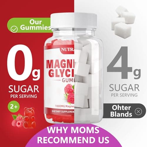 Magnesium Glycinate Gummies 1000mg with Magnesium L-Threonate,Chelated Magnesium Potassium Complex Supplement with VitD, B6, CoQ10, Calcium,Supports for Memory, Calm, Mood - 180 Gummies Raspberry - Thumbnail 6