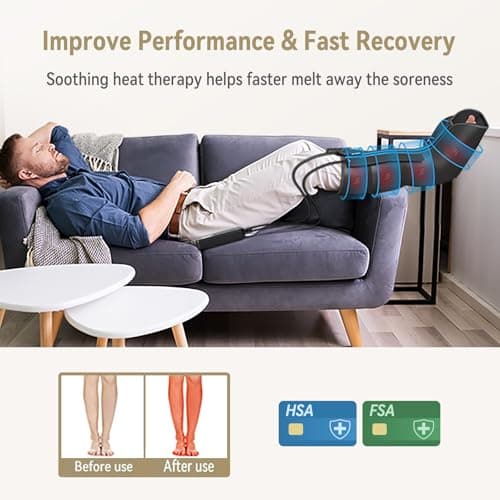 FIT KING Leg Massager with Heat and Compression Therapy, Leg Compression Massage for Circulation, Swollen Leg, RLS Pain & Fatigue Relief, Foot Calf Massager Boots, Recovery Pressure Boots - Thumbnail 3
