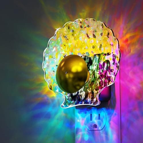 L LOHAS LED Shell Night Light, Night Lights Plug into Wall, Color Changing Nightlight RGB, Light Sensor, Plug in Night Light Home Decor for Kids Gifts, Holiday, Hallway Bedroom Kids Room, 1 Pack - Image 1
