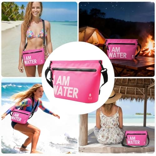 UOEPOWA 6L Water-Resistant Travel Pouch, Splashproof Zipper Toiletry Bag, Lightweight Splash-Resistant Organizer for Beach, Pool, Travel Essentials Pink - Thumbnail 2