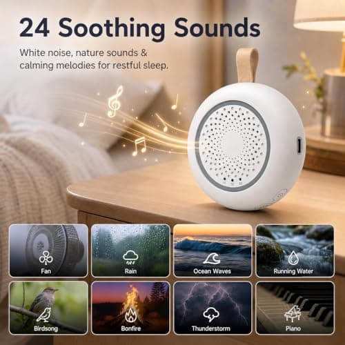 MISIRUN White Noise Machine for Baby and Adult Sleep, for Nursery Travel - Thumbnail 2