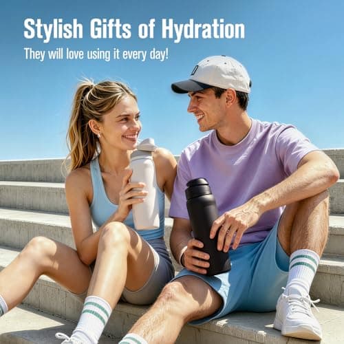 Coolflask MegaSip Insulated Water Bottle 40 oz with Straw, Stainless Steel Water Bottles Leak-Proof, 24+ Hours Cold, BPA-Free Dishwasher Safe, Water Flask for Sports Gym Work Office, Glacier White - Thumbnail 6