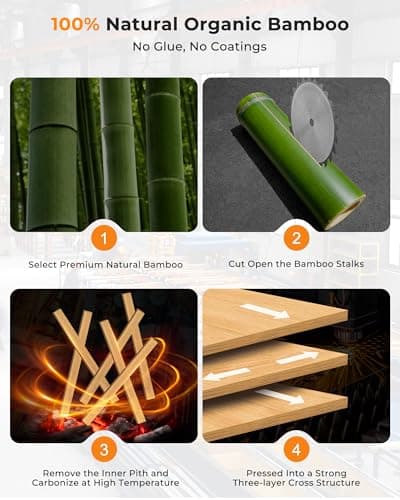 Bamboo Cutting Board for Kitchen, Knife-Friendly Wooden Cutting Boards Set 3-Piece with Juice Groove, Durable Chopping Boards for Meat, Vegetables, Fruits, Cheese(Natural) - Thumbnail 4