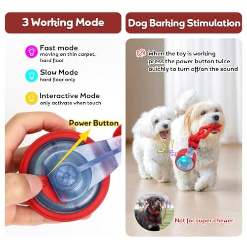 BENTOPAL Dog Toys Interactive Dogs Ball with Super High-Speed Rechargeable Dog Toy Ball for Puppies - Thumbnail 3