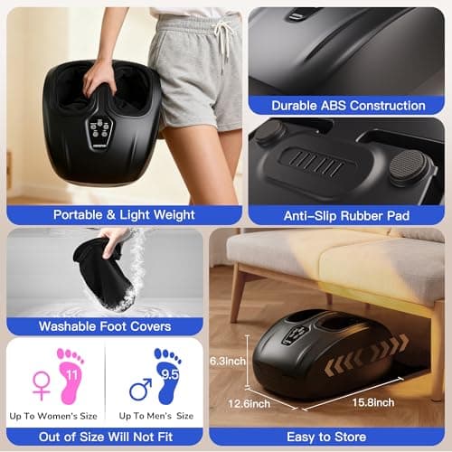 Musugy Foot Massager with Heat and Compression 2026 Upgraded Shiatsu Style - Thumbnail 6