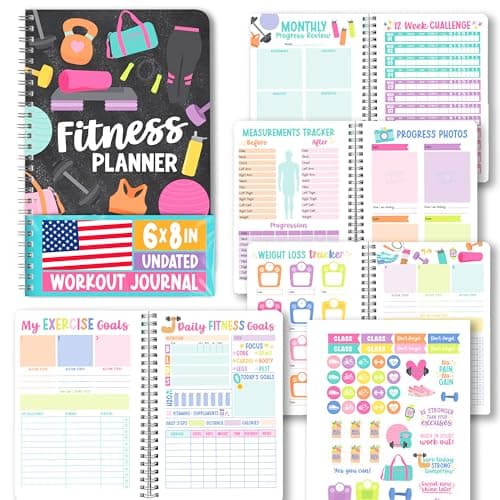 Hadley Designs Fitness Journal for Women - Workout Journal for Women, Fitness Planner for Woman, Workout Log Book, Undated Gym Journals & Exercise Journals, Health Notebook, Graduation 2026 Gifts - Image 1