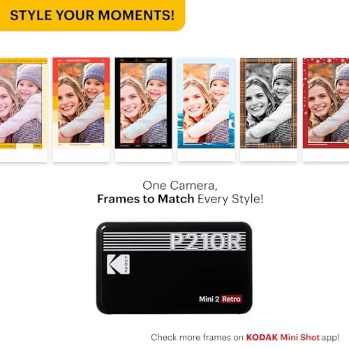 KODAK Mini 2 Retro 2x3 Portable Photo Printer, 38 Sheets, Bluetooth Smartphone Printer for iPhone & Android, Instant Color Prints, 4PASS Dye Sublimation, Yellow - Thumbnail 6