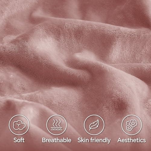 BEDELITE Velvet Body Pillow Cover with Zipper, Soft and Plush 20x54 Long Pillow Case, Velvety Smooth and Cozy Body Pillow Pillowcase for Bedroom and Couch, for All Seasons(Dusty Pink) - Thumbnail 4