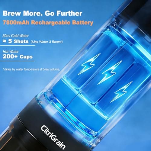 Citrigrain Portable Espresso Machine, Self-Heating Travel Coffee Maker with Fast Charging USB-C & Carrying Bag & Stand, for Ground Coffee & NS Capsules, for Camping, Hiking, RV, Office - Thumbnail 4
