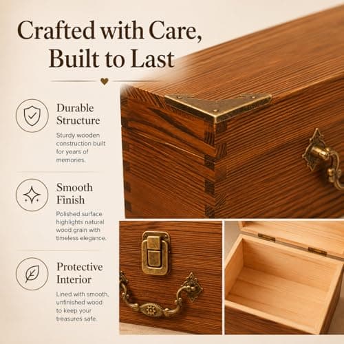 WUSUDUR Keepsake Box - Elegant Memory Storage Box for Photos, Letters & Personal Treasures - Decorative Home Decor & Meaningful Gift - Thumbnail 5